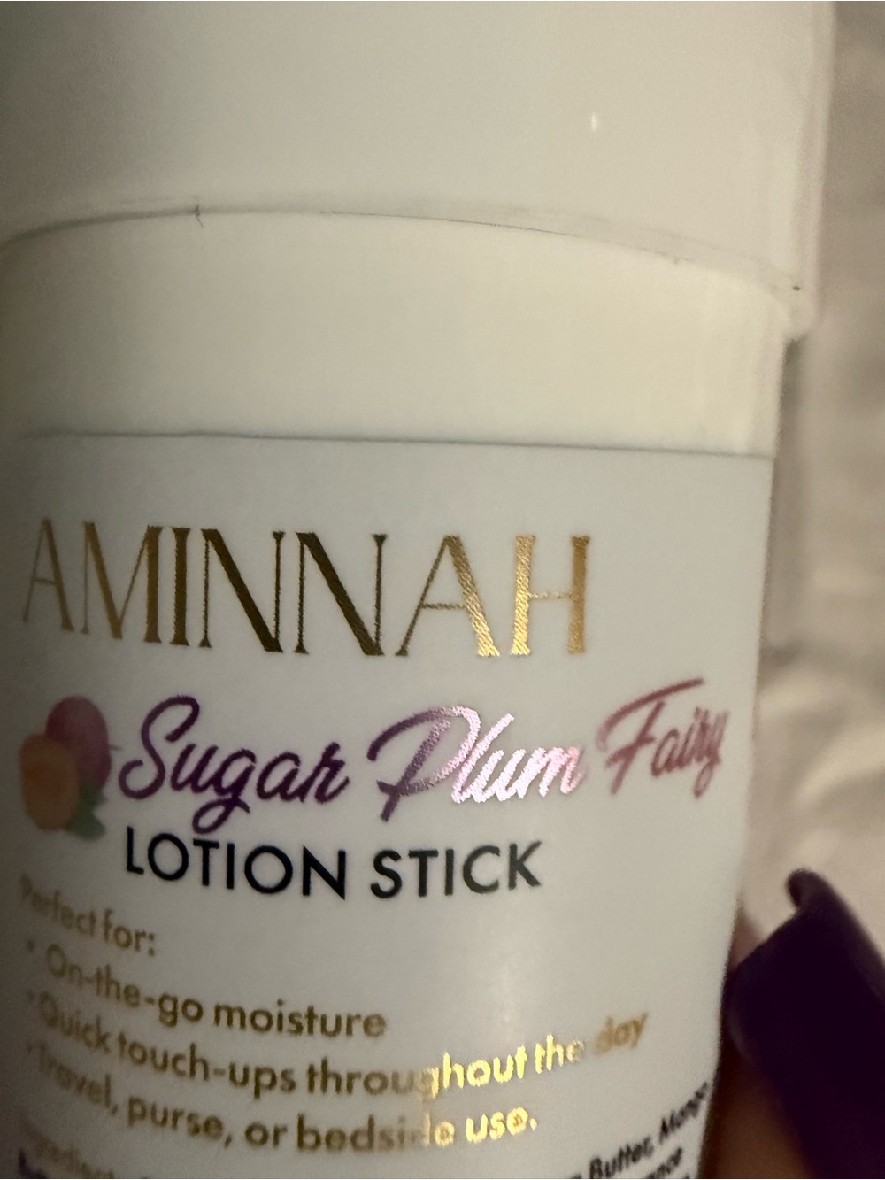 AMINNAH “Sugar Plum Fairy”Lotion Stick! On the go Hydration! Limited Edition NEW - Picture 7 of 8